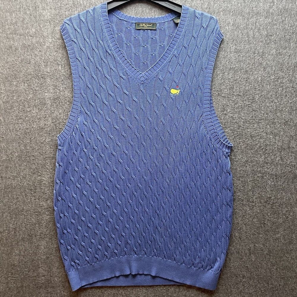 Vintage Bobby Jones Collection Golf Sweater Vest Mens XL Masters 100% cotton